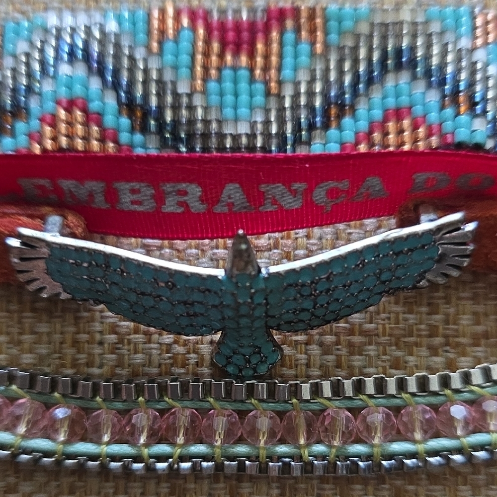 Turquoise and Pink Beaded Bracelet